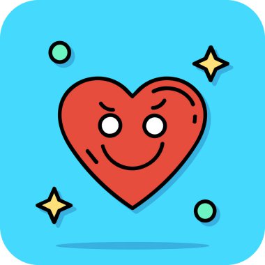 kalp emoji yüz simgesi - özet biçimi