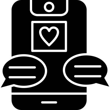 Mobil sohbet simgesi vektör illüstrasyonu