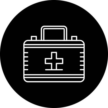 Tıbbi çanta ikonu. vektör illüstrasyonu