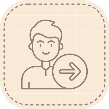 İzole edilmiş tek bir insan çizgi film ikonunun vektör çizimi