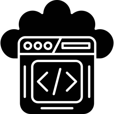 Web simgesi, kodlamanın vektör illüstrasyonu