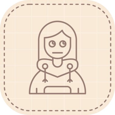 kız ikon vektör illüstrasyonu