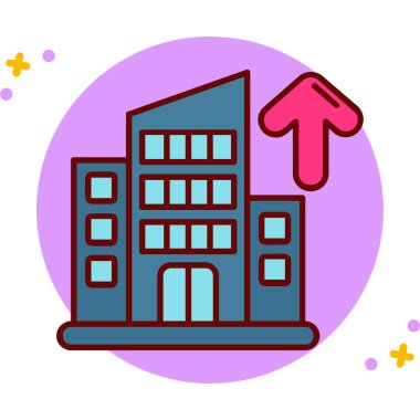 Binalar. Web simgesi basit illüstrasyon