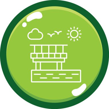 Yeşil ve beyaz bir ikonun vektör illüstrasyonu