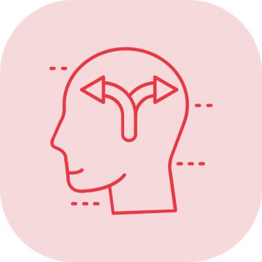 Beyin ikonu vektörü ince çizgi çizimi, ince çizgi işareti. kırmızı çizgili doğrusal vuruş. düzenlenebilir vuruş ve taşınabilir konsept.