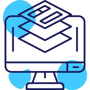 bilgisayar yazıcı simgesi, basit tasarım vektör çizimi