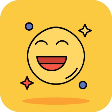 Mutlu bir gülümsemeyle emojinin vektör çizimi