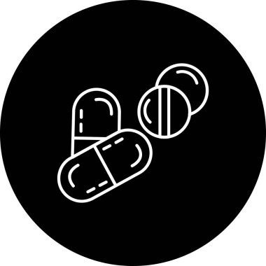 İlaç hapı ikonunun vektör illüstrasyonu