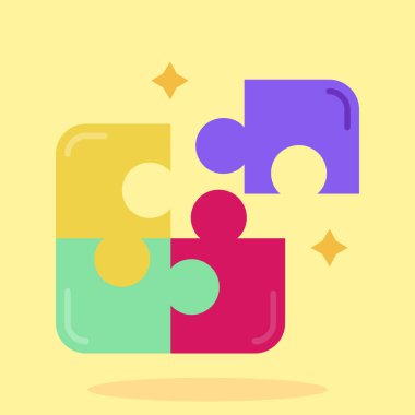 yapboz parçaları düz simge