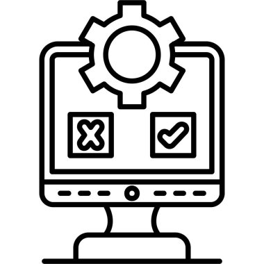 Bilgisayar. Web simgesi basit illüstrasyon