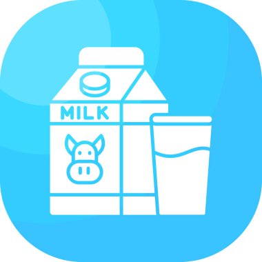 vektör süt düz biçim simgesi