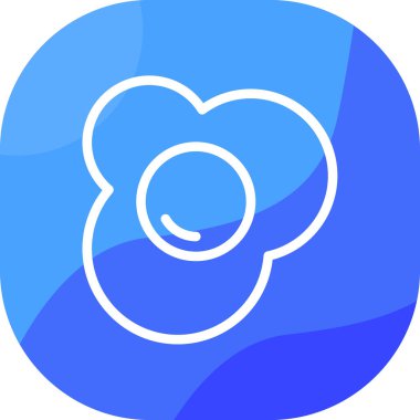 Çiçekli mavi bir çiçek simgesinin vektör çizimi