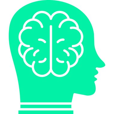 Beyin. Web simgesi basit illüstrasyon