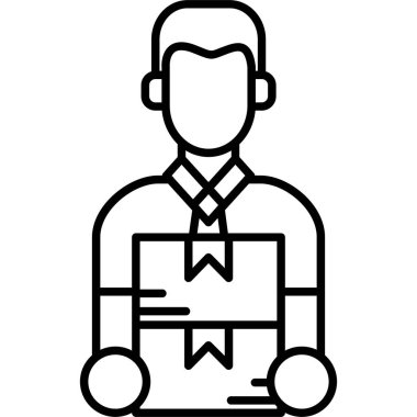 Yönetici işçi simgesi taslak vektörü. İşçi müdürü. iş