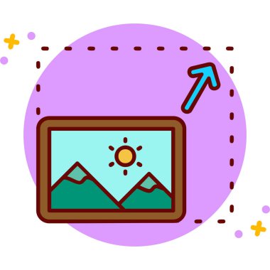 peyzaj ikonu vektör illüstrasyonu