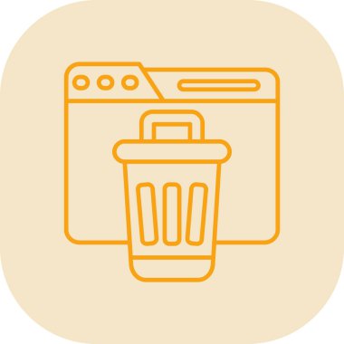 Şeffaf bir arkaplanda çöp kutusu çizimi. Birinci kalite semboller. vuruş çizgisi düz simgesi ve grafik tasarımı.