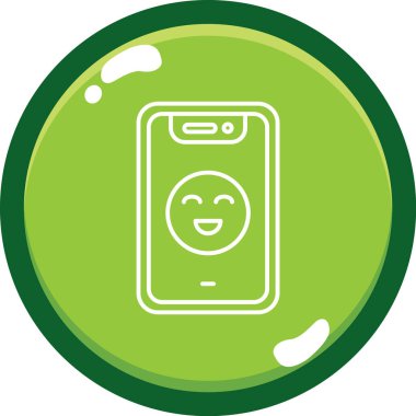 Gülümsemeli akıllı telefon emoji vektör çizim tasarımı