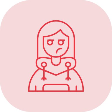 Üzgün yüzlü, üzgün bir kadın. Üzgün kadın ağlıyor. vektör illüstrasyonu