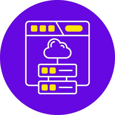 Bulut hesaplama. Web simgesi vektör illüstrasyonu