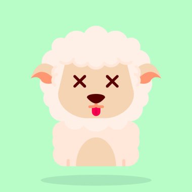 şirin kuzu çizgi film vektör tasarımı