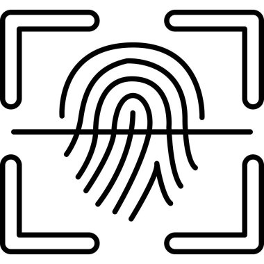 parmak izi ikonu vektör illüstrasyonu