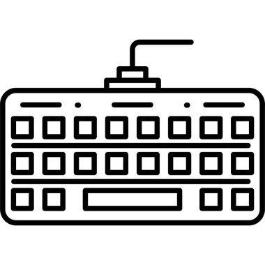 Beyaz arkaplan vektör illüstrasyonunda basit bir şekilde daktilo simgesi izole edildi