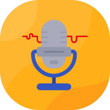 Mikrofon. Web simgesi basit illüstrasyon