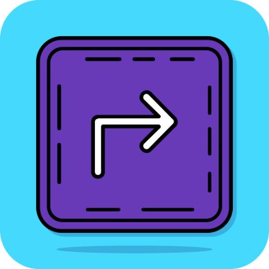 ok yönü sağ simgesi - taslak biçimi