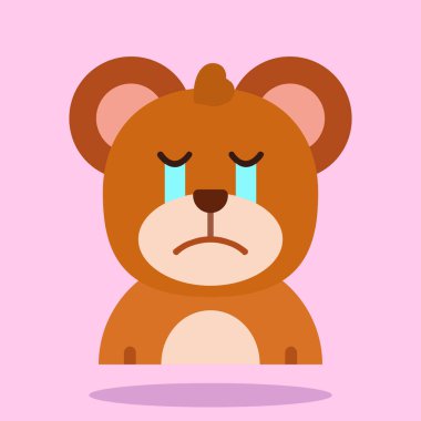 Üzgün ayı simgesi, düz stil