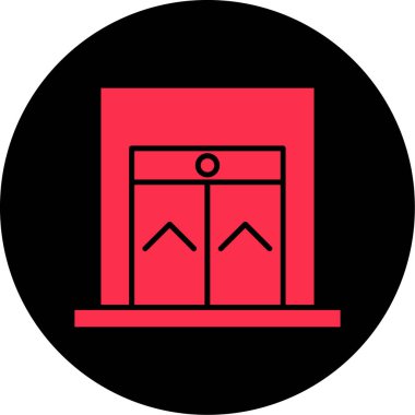 vektör kabine simgesi, basit vektör illüstrasyonu