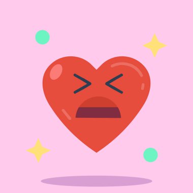 kalp simgesi, düz stil tasarımı