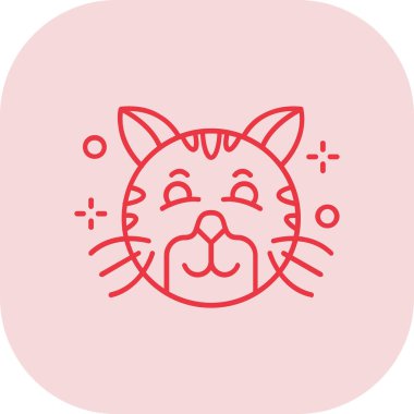 Kedi. Web simgesi basit illüstrasyon