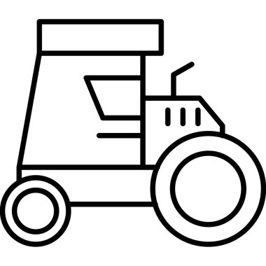 Çiftlik traktörü ikonu ana hatları vektörü. Çiftlik traktörü. tarım traktörü