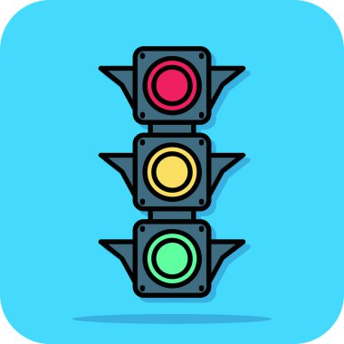 Trafik ışığı simgesi. Vektör çizim