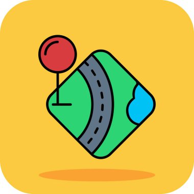 Harita navigasyon vektör simgesi