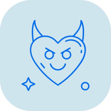 Şeytan kalbi. Basit illüstrasyon