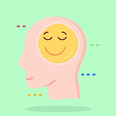 Mutlu gülüşlü vektör çizgi film karakteri