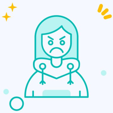 üzgün kadın simge tasarımı, vektör illüstrasyonu 10 grafik