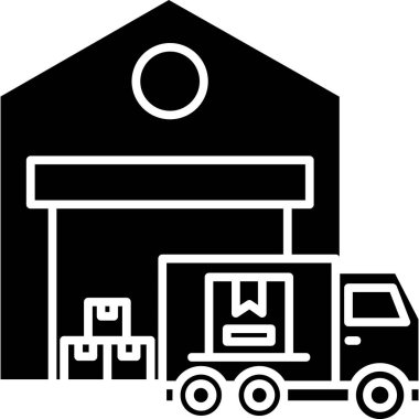 Depo. Web simgesi basit illüstrasyon