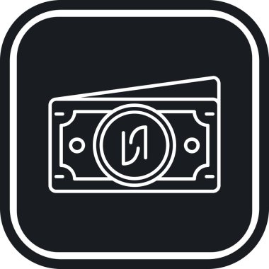 Dolar banknotları vektör çizgisi simgesi tasarımı