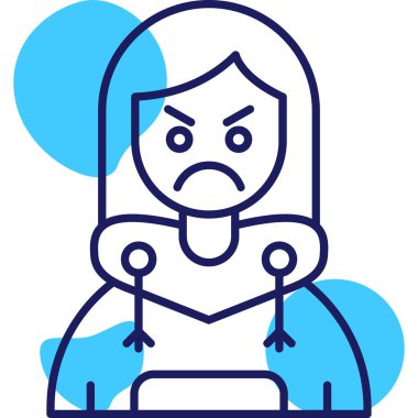 Öfke ikonlu kızgın adam, vektör illüstrasyonu