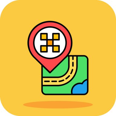 Harita konum simgesi vektörü. Çizgi haritası işaretçisi işareti. izole edilmiş sınır sembolü çizimi