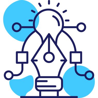 iş fikri ampul simgesi doldurulmuş ana hatlar biçiminde