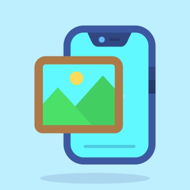 akıllı telefon vektör simgesi, basit düz illüstrasyon