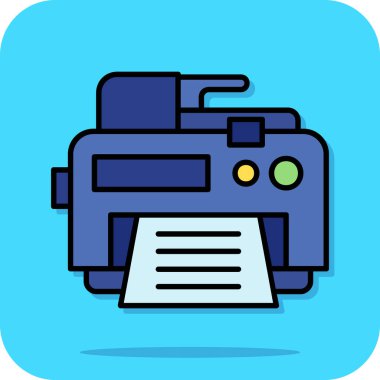 Yazıcı simgesi vektör illüstrasyonu