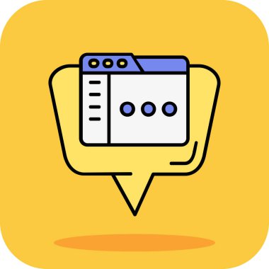 sohbet, mesaj, mesaj, ileti, sohbet düz renk ikonu vektörü