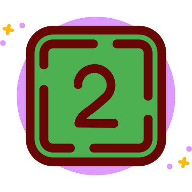 iki numaralı simge, vektör illüstrasyonu