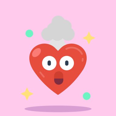 Tatlı kalp kawaii göz vektör çizimi tasarımı ile