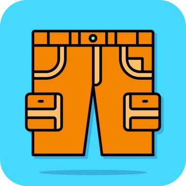 Basit biçimli izole edilmiş vektör resimleme arkaplanındaki pantolon simgesi