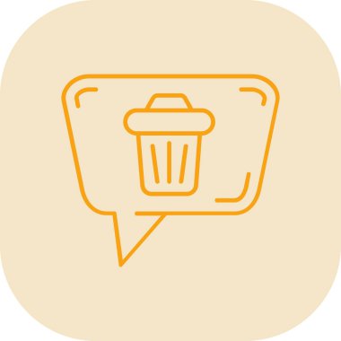 Çöp ikonlu konuşma balonu. vektör çizimi